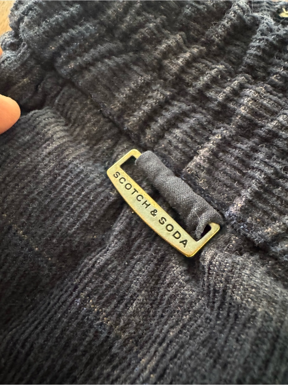 Scotch & Soda Black Corduroy Plaid Drawstring Pants - Picture 4 of 7